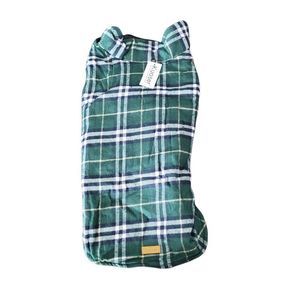 Kouser Green Plaid or Black Puffer Reversible Dog Coat